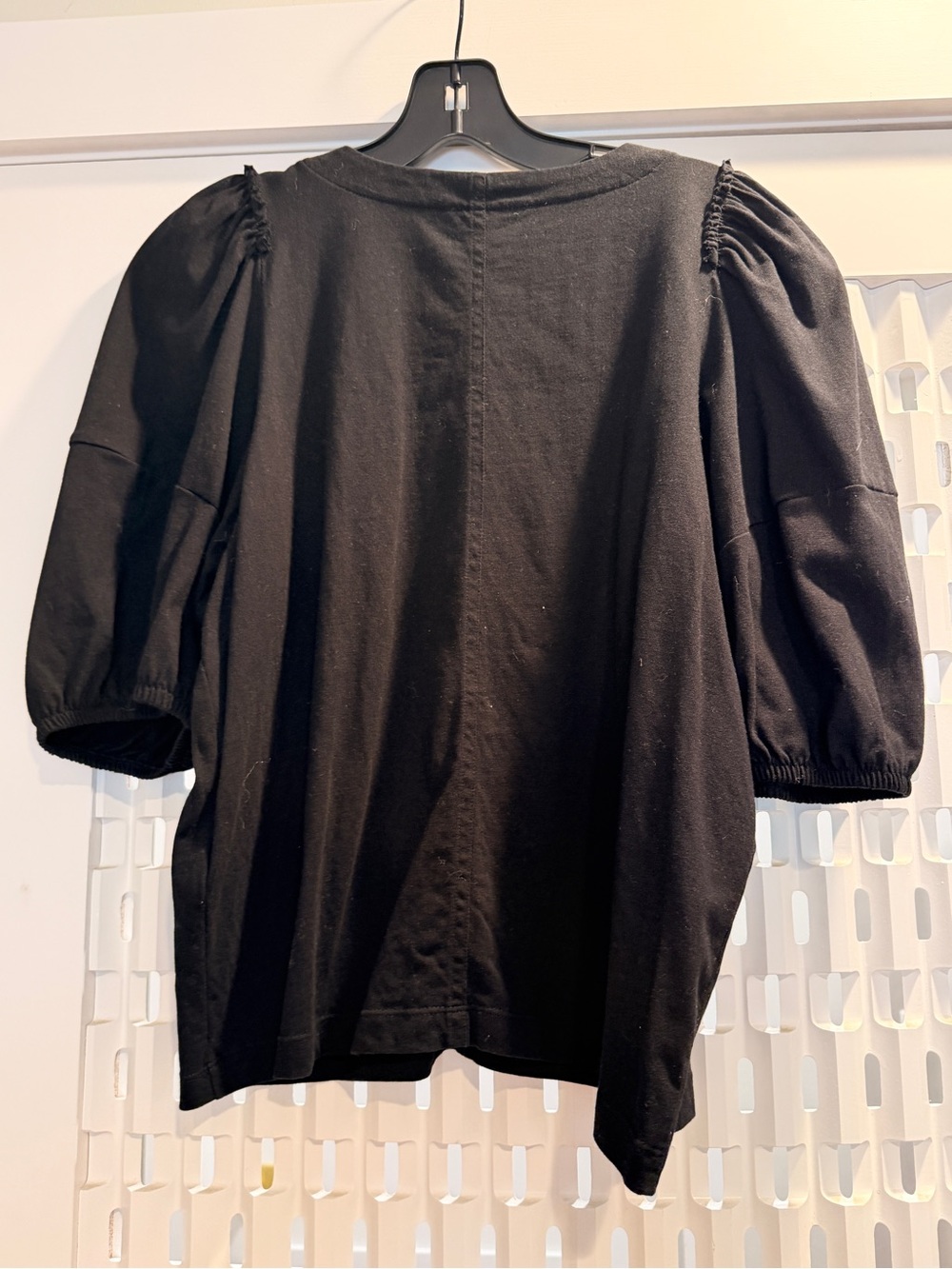 Madewell Black Puff Sleeve Cotton Tee